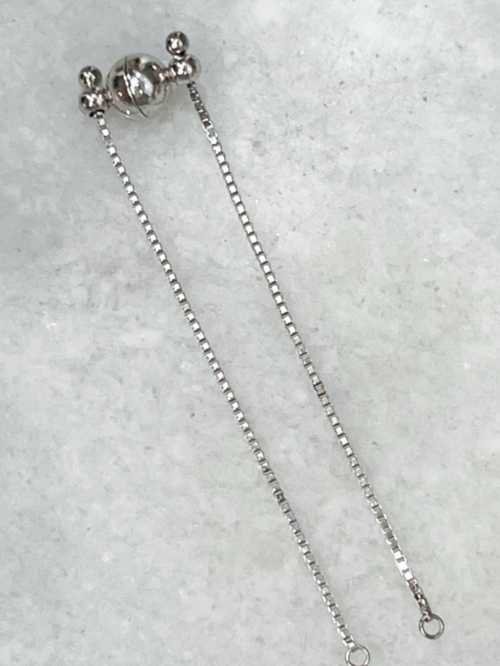 Sterling Silver BOLO Box Chain with Magnetic Clasp 3” Extender